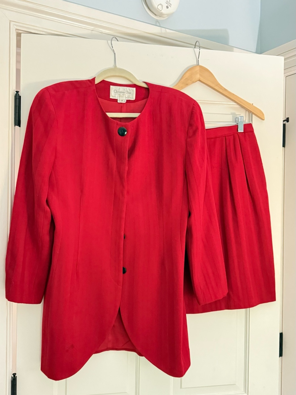 Dior Vintage Vibrant Red Suit Set